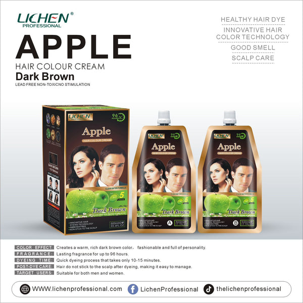 Lichen Apple hair colour cream 1000ml 500ml cream + 500ml developer
