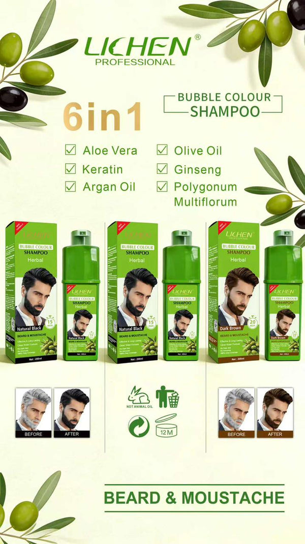 Lichen Beard and Moustache Colour Shampoo 200ml