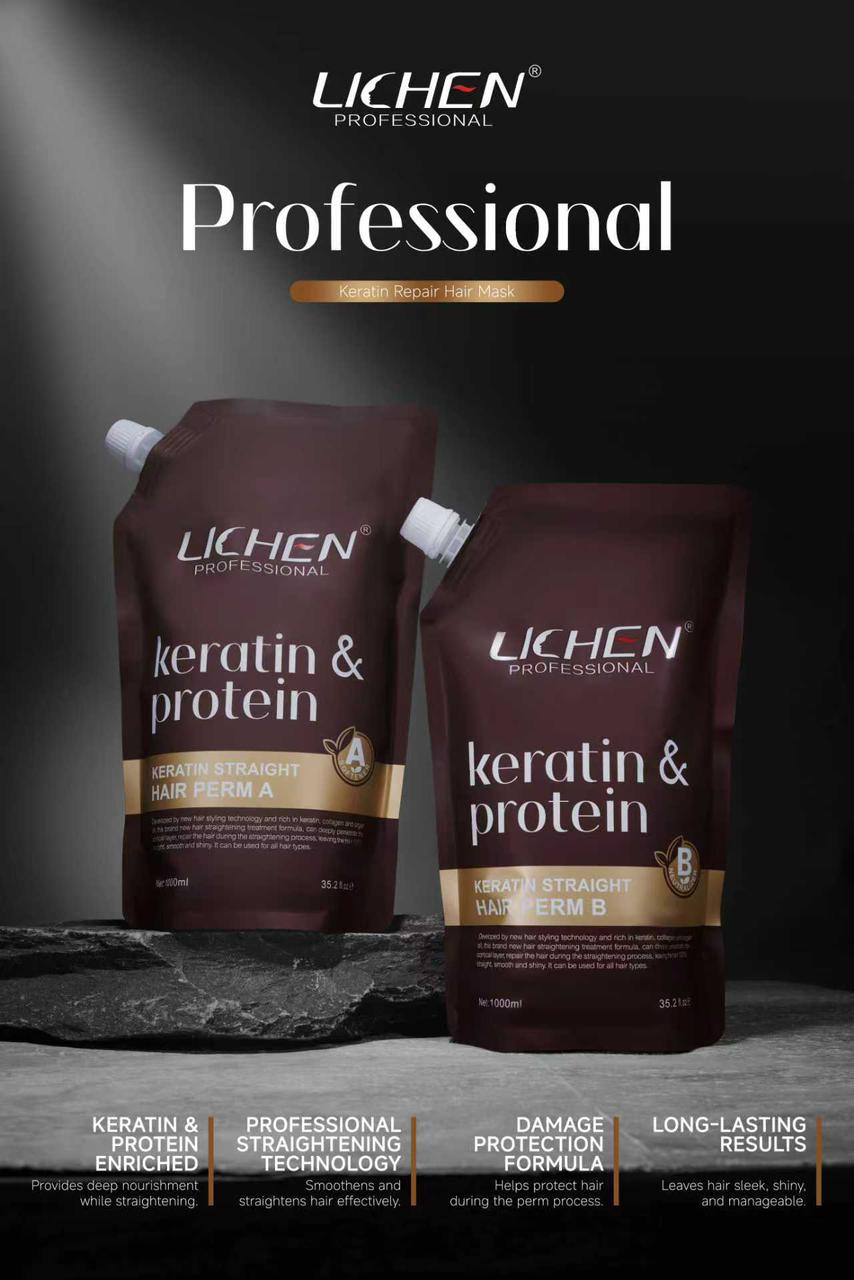 Lichen Hair Straightening Cream Salon Pack 2000ml (1000ml x2) – Professional Smoothening & Long-Lasting Straight Hair