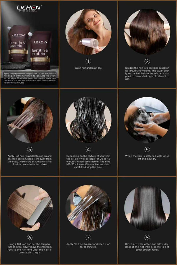 Lichen Hair Straightening Cream Salon Pack 2000ml (1000ml x2) – Professional Smoothening & Long-Lasting Straight Hair