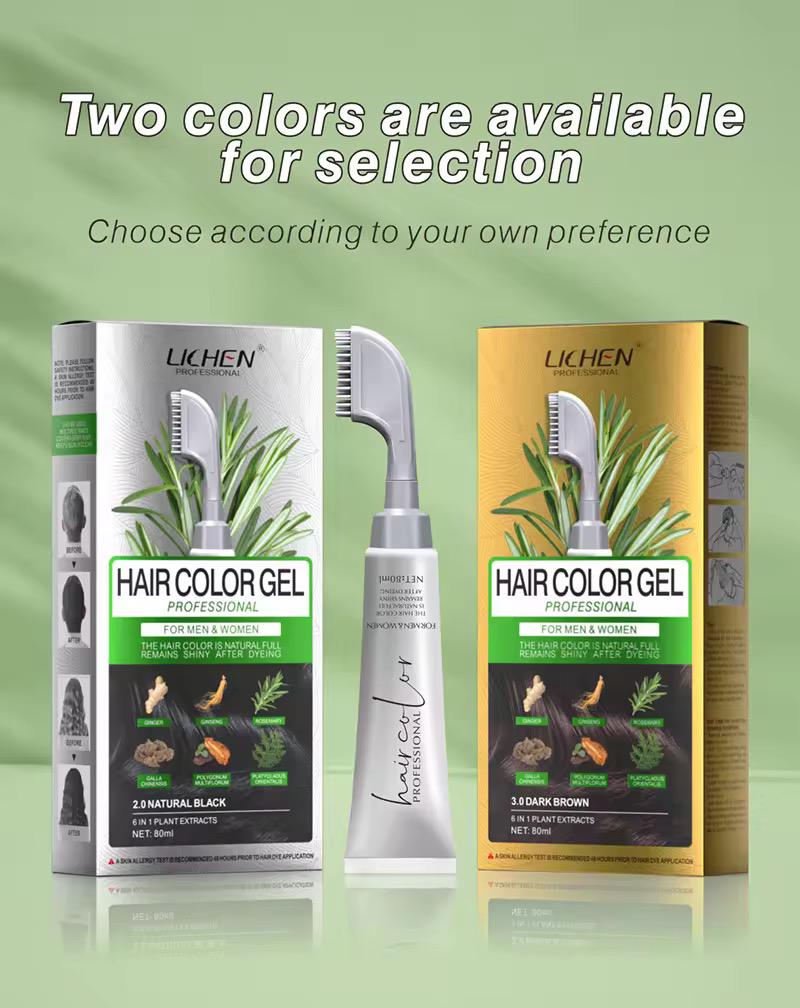 Lichen Hair Colour Gel 80ml – Single Tube | Long-Lasting, Easy Application Hair Dye