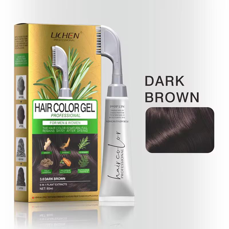 Lichen Hair Colour Gel 80ml – Single Tube | Long-Lasting, Easy Application Hair Dye