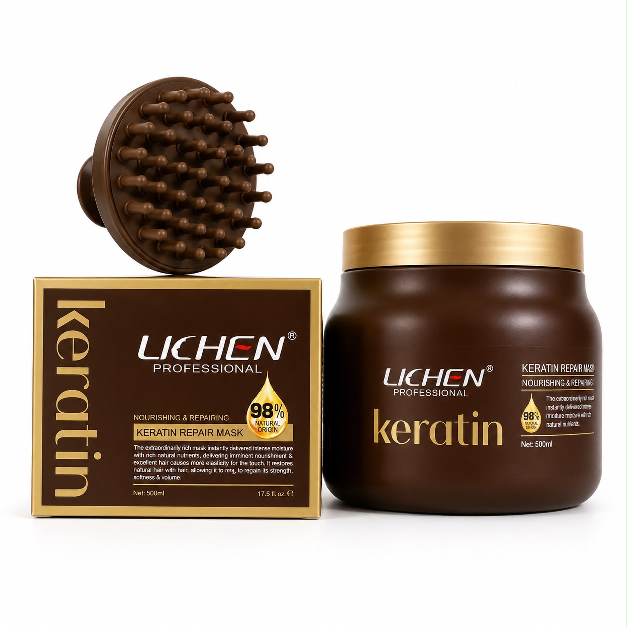 Lichen Keratin Hair Mask 500ml – Deep Repair & Intense Nourishment for Smooth, Frizz-Free Hair